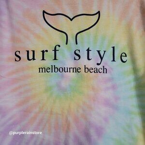 Surf Style Melbourne Beach Tie Dye T Shirt Hoodie Size L Streetwear Beach Wear